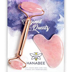 HANABEE Rose Quartz Facial Roller Gua Sha Anti Aging Skin care Magic tool